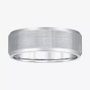 Modern Bride Mens 8mm Tungsten Wedding Band In White