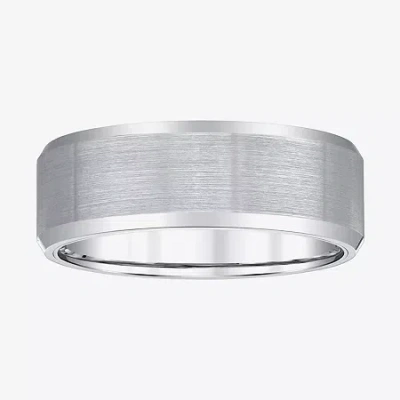Modern Bride Mens 8mm Tungsten Wedding Band In Transparent