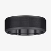 Modern Bride Mens 8mm Tungsten Wedding Band In Black