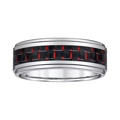 Modern Bride Mens 8mm Tungsten Wedding Band In Transparent
