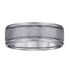 Modern Bride Mens 8mm Tungsten Wedding Band In Silver