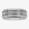 Modern Bride Mens 8mm Tungsten Wedding Band In Metallic