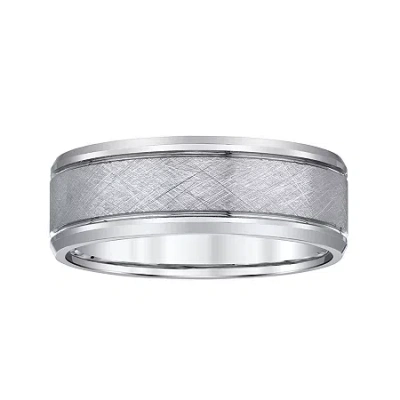 Modern Bride Mens 8mm Tungsten Wedding Band In Silver