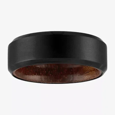 Modern Bride Mens 8mm Tungsten Wedding Band In Transparent