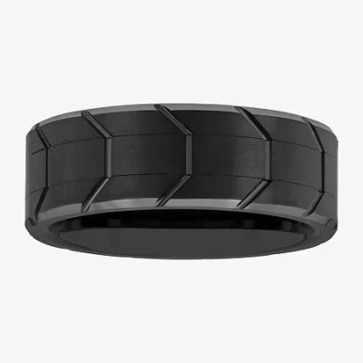 Modern Bride Mens 8mm Tungsten Wedding Band In Transparent