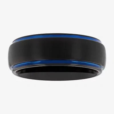 Modern Bride Mens 8mm Tungsten Wedding Band In Transparent