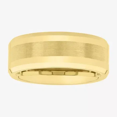Modern Bride Mens 8mm Tungsten Wedding Band In Gold