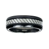 Modern Bride Mens 8mm Two-tone Titanium Wedding Band In Black