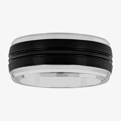 Modern Bride Mens 9m Tungsten Wedding Band In Transparent