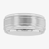 Modern Bride Mens 9m Tungsten Wedding Band In Silver