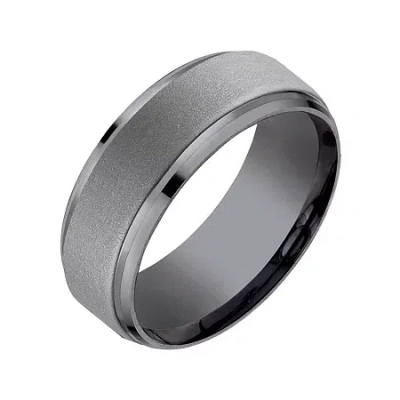 Modern Bride Mens 9mm Tantalum Wedding Band In Gray
