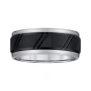 Modern Bride Mens 9mm Tungsten Wedding Band In Black