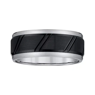 Modern Bride Mens 9mm Tungsten Wedding Band In Transparent