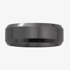 Modern Bride Mens Beveled Ceramic Band In Black