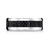 Modern Bride Mens Cobalt With Carbon Fiber Inlay 8mm Wedding Band In White