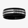 Modern Bride Mens Color-enhanced Black Diamond-accent Black Ip Stainless Steel Wedding Band In Multi
