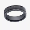 Modern Bride Mens Comfort Fit 7mm Black Cobalt Wedding Band In Black