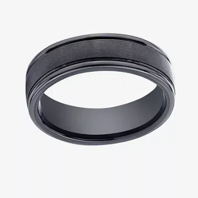 Modern Bride Mens Comfort Fit 7mm Black Cobalt Wedding Band