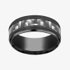 Modern Bride Mens Comfort Fit 9mm Black Titanium Inlay Wedding Band In Black