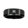 Modern Bride Mens Diamond-accent 7mm Black Titanium Wedding Band In Black