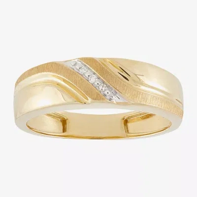 Modern Bride Mens Diamond-accent Band In 10k Gold In Yellow