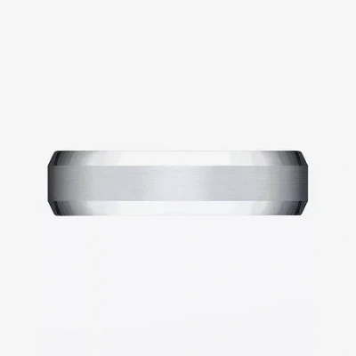 Modern Bride Mens Platinum 6mm Comfort-fit Wedding Band In Metallic