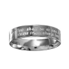 Modern Bride Mens Stainless Steel Inscribed Wedding Band In Silver