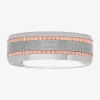 Modern Bride Mens Tungsten Carbide Two-tone Wedding Band In Multi