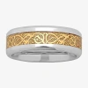 Modern Bride Mens Two-tone Celtic Dragon Wedding Band In Metallic