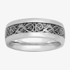 Modern Bride Mens Two-tone Celtic Dragon Wedding Band In Metallic
