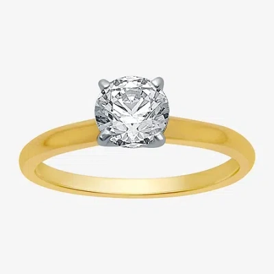 Modern Bride Premier Collection 1 Ct. Natural Diamond Round Solitaire Engagement Ring In 14k Gold In Yellow