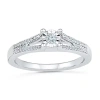 Modern Bride Promise My Love Womens 1/10 Ct. T.w. Natural White Diamond 10k Gold Round Side Stone Promise Ring In White