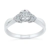 Modern Bride Promise My Love Womens 1/10 Ct. T.w. Natural White Diamond Sterling Silver Round Promise Ring In White
