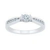 Modern Bride Promise My Love Womens 1/3 Ct. T.w. Natural White Diamond 10k Gold Round Promise Ring In Silver