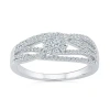 Modern Bride Promise My Love Womens 1/3 Ct. T.w. Natural White Diamond 10k White Gold Round Promise Ring In Metallic