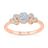 Modern Bride Promise My Love Womens 1/4 Ct. T.w. Natural White Diamond 10k Rose Gold Round Halo Promise Ring In Pink