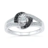 Modern Bride Promise My Love Womens 1/5 Ct. Natural Black Diamond Sterling Silver Round Promise Ring In Silver