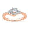 Modern Bride Promise My Love Womens 1/5 Ct. Natural White Diamond 10k Gold Round Promise Ring In Pink