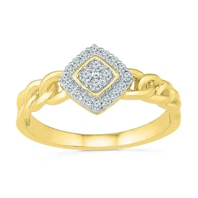 Modern Bride Promise My Love Womens 1/6 Ct. T.w. Natural White Diamond 10k Gold Cushion Promise Ring