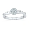 Modern Bride Promise My Love Womens 1/6 Ct. T.w. Natural White Diamond Sterling Silver Round Promise Ring In Silver