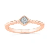 Modern Bride Promise My Love Womens Diamond Accent Natural White Diamond 10k Rose Gold Cushion Promise Ring In Pink