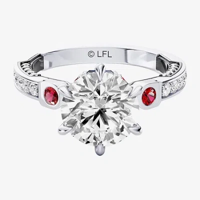Modern Bride R2-d2 (f / Si1) Womens 2 1/2 Ct. T.w. Lab Grown White Diamond 10k Gold Round Star Wars Side Stone En In Metallic