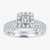Modern Bride Signature 1 Ct.t.w. Natural Diamond 14k White Gold Engagement Ring In White
