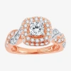 Modern Bride Signature 1â½ Ct.t.w. Natural Diamond 14k Rose Gold Infinity Ring In Transparent