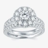 Modern Bride Signature 2 Ct.t.w. Natural Diamond 14k White Gold Engagement Ring In White