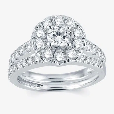 Modern Bride Signature 2 Ct.t.w. Natural Diamond 14k White Gold Engagement Ring