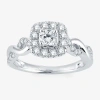 Modern Bride Signature 3/4 Ct.t.w. Natural Diamond 14k White Gold Engagement Ring In Silver