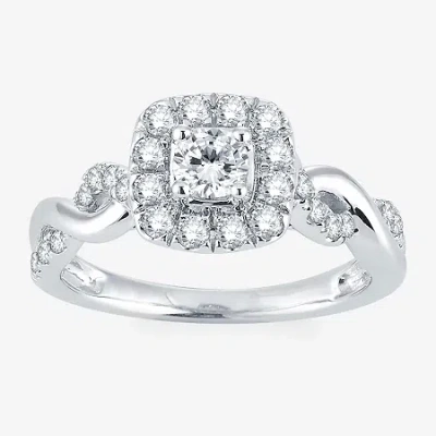 Modern Bride Signature 3/4 Ct.t.w. Natural Diamond 14k White Gold Engagement Ring
