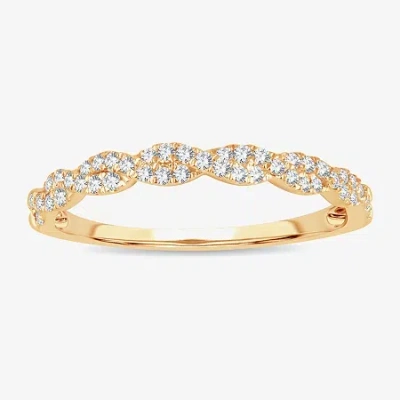 Modern Bride Signature By  1/5 Ct.t.w. Natural Diamond 10k Or 14k Gold Wedding Band In Transparent