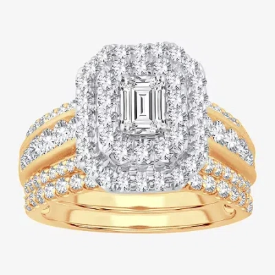 Modern Bride Signature By  2 Ct.t.w. Lab-grown (h-i / Si1-si2) Diamond Engagement Ring In 10k Or 14k  In Yellow